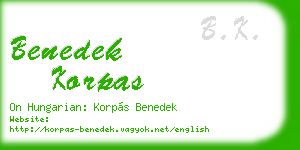 benedek korpas business card