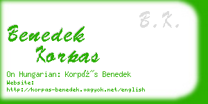benedek korpas business card